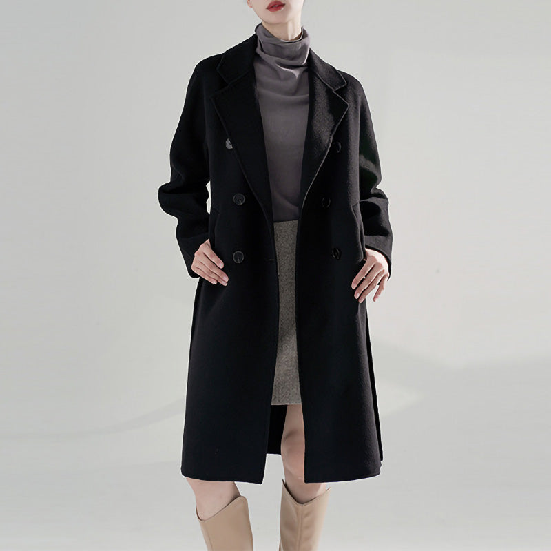 Women Long Cashmere Overcoat - 100% Wool