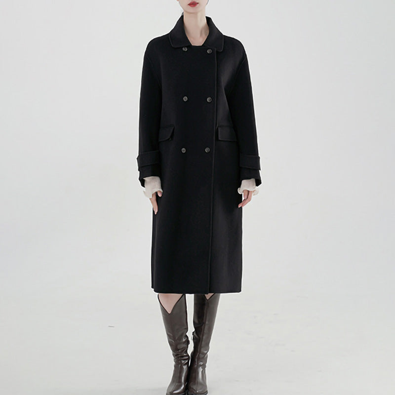 Women's Elegant Winter Overcoat - 100% Wool