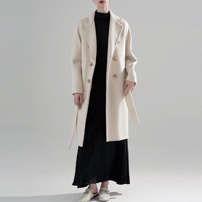 Women Long Cashmere Overcoat - 100% Wool