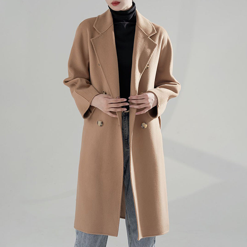 Women Long Cashmere Overcoat - 100% Wool