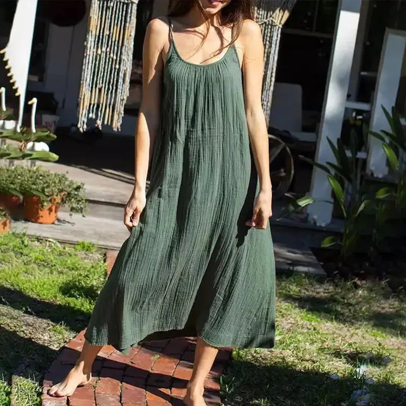 Women's Long Dress - Loose Fit - 100% Cotton