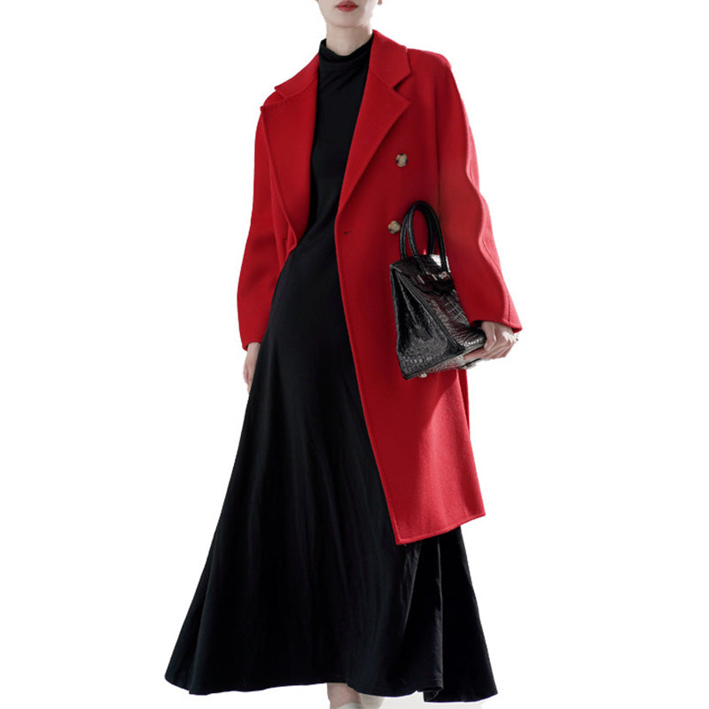 Women Long Cashmere Overcoat - 100% Wool