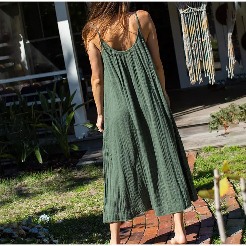 Women's Long Dress - Loose Fit - 100% Cotton