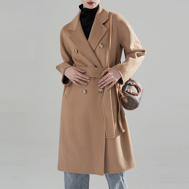 Women Long Cashmere Overcoat - 100% Wool