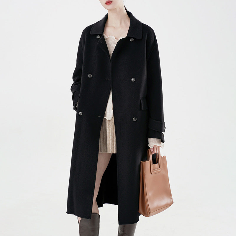 Women's Elegant Winter Overcoat - 100% Wool
