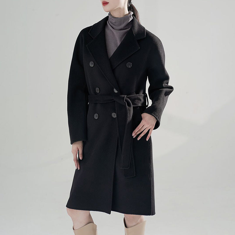 Women Long Cashmere Overcoat - 100% Wool