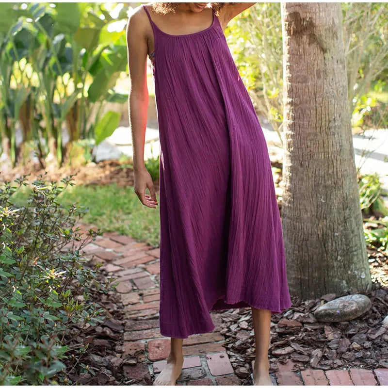 Women's Long Dress - Loose Fit - 100% Cotton