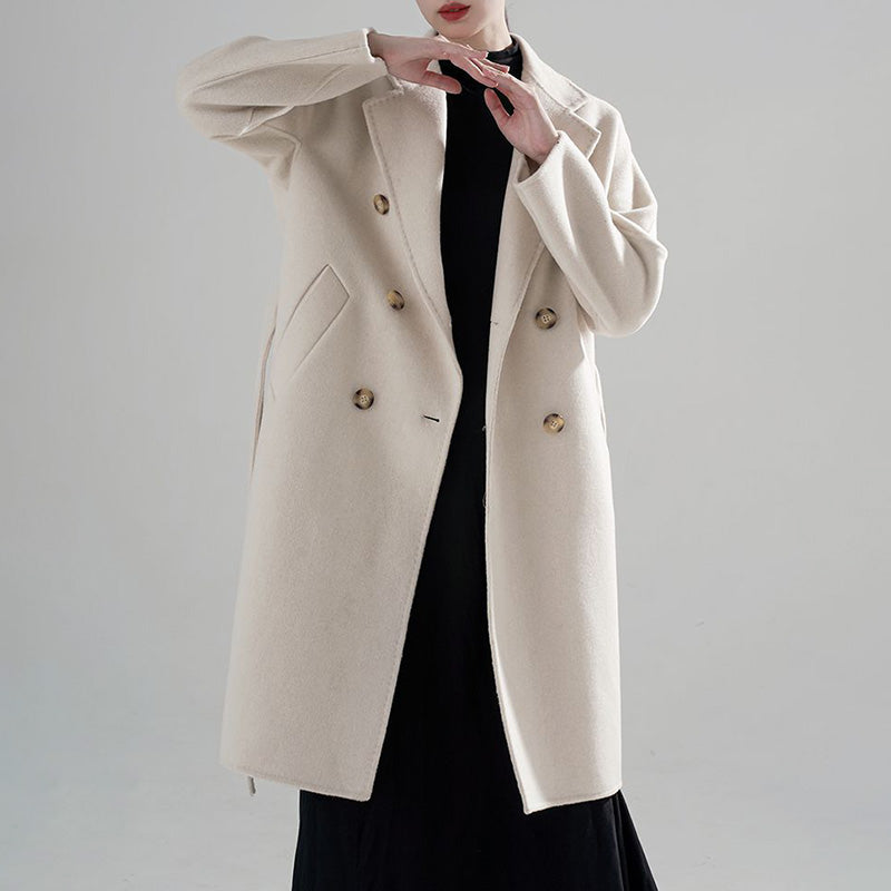 Women Long Cashmere Overcoat - 100% Wool