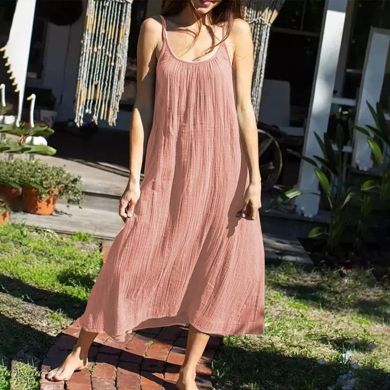 Women's Long Dress - Loose Fit - 100% Cotton