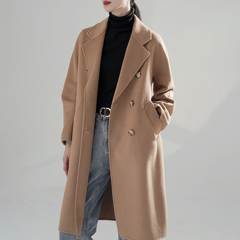 Women Long Cashmere Overcoat - 100% Wool