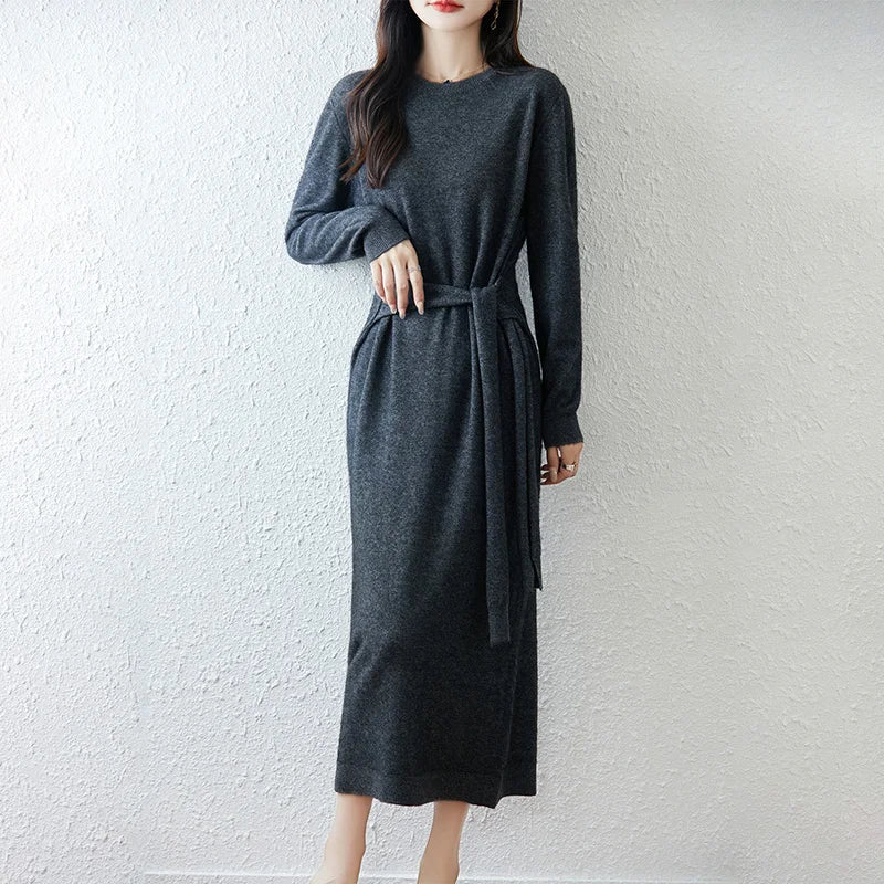 Women Wool Sweater Dress - 100% Merino Wool