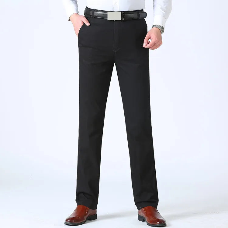 Men's Trousers - Cotton High Waist Straight Men