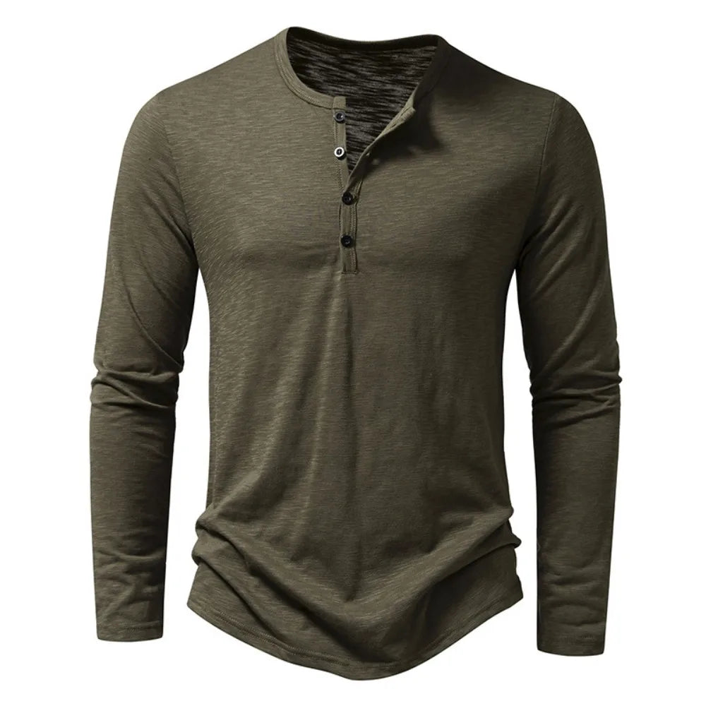 Henley Long sleeve shirt - Cotton