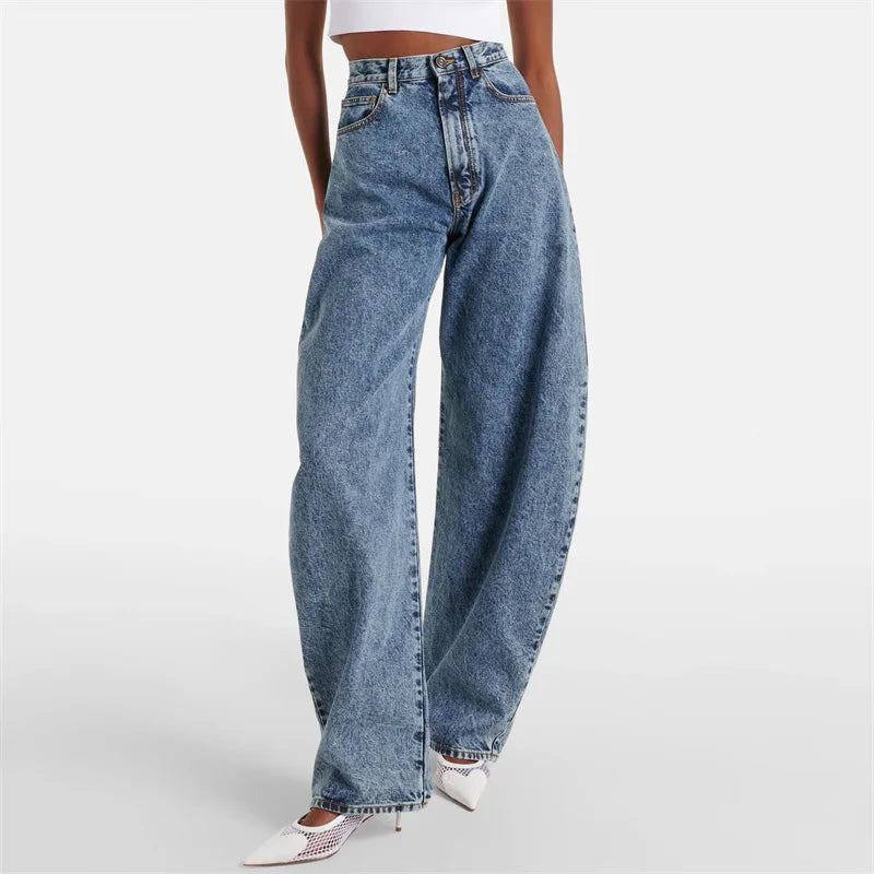 Women's Denim Jeans - High Waisted - Wide Leg