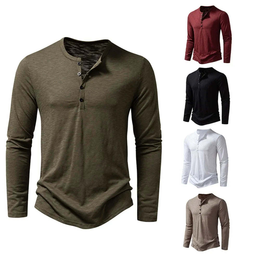 Henley Long sleeve shirt - Cotton