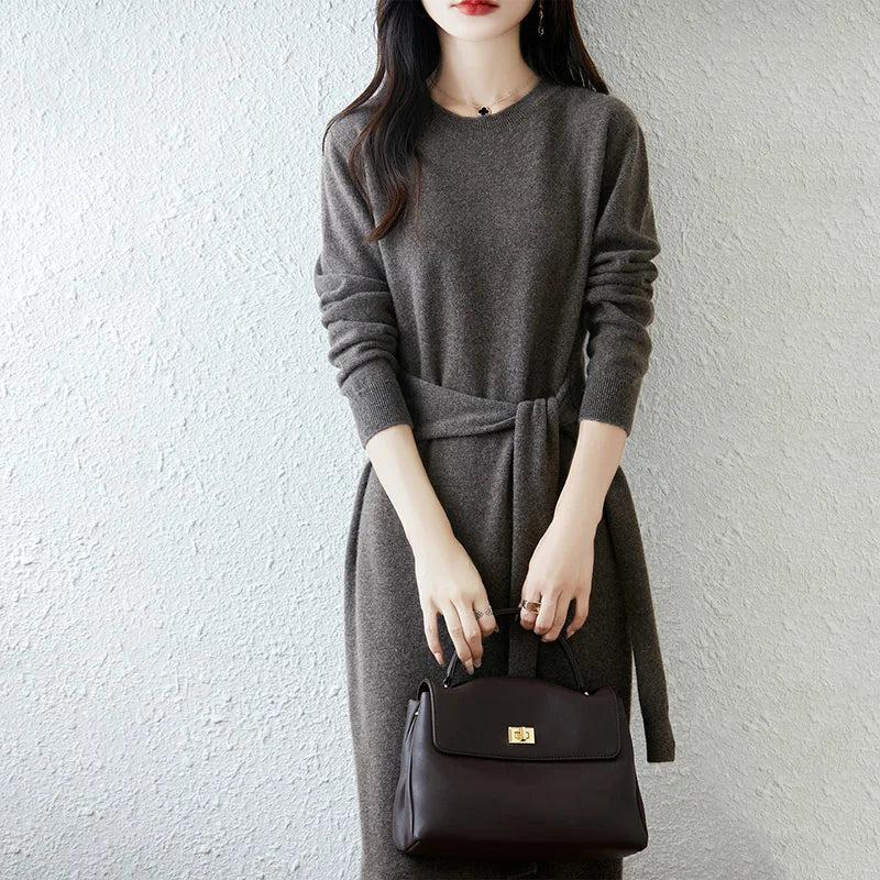 Women Wool Sweater Dress - 100% Merino Wool