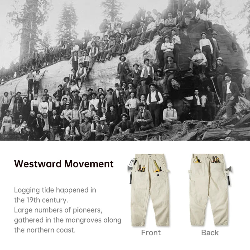 Men's White Jeans - Baggy Workwear - Modified Lumberjack Pants