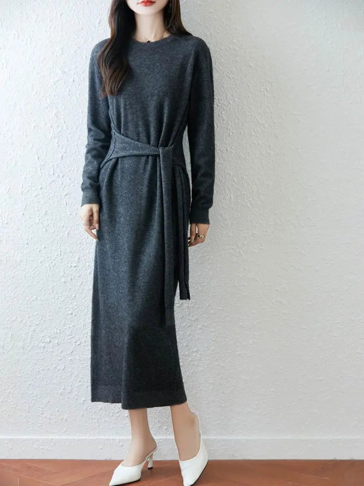 Women Wool Sweater Dress - 100% Merino Wool