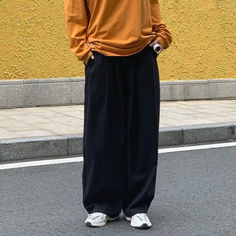 Baggy Pants Men Wide Leg Oversize Japanese Y2k - Cotton