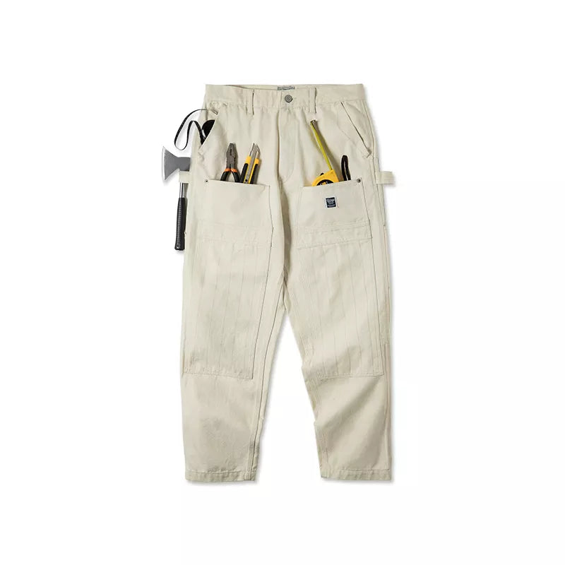 Men's White Jeans - Baggy Workwear - Modified Lumberjack Pants