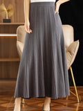 Women's Wool Long Skirt - 100% Merino Wool