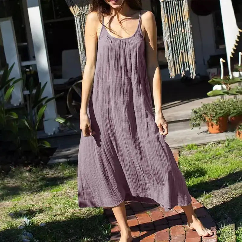 Women's Long Dress - Loose Fit - 100% Cotton