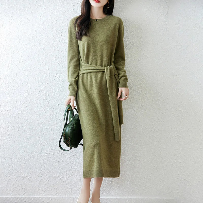 Women Wool Sweater Dress - 100% Merino Wool