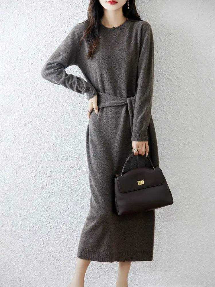 Women Wool Sweater Dress - 100% Merino Wool