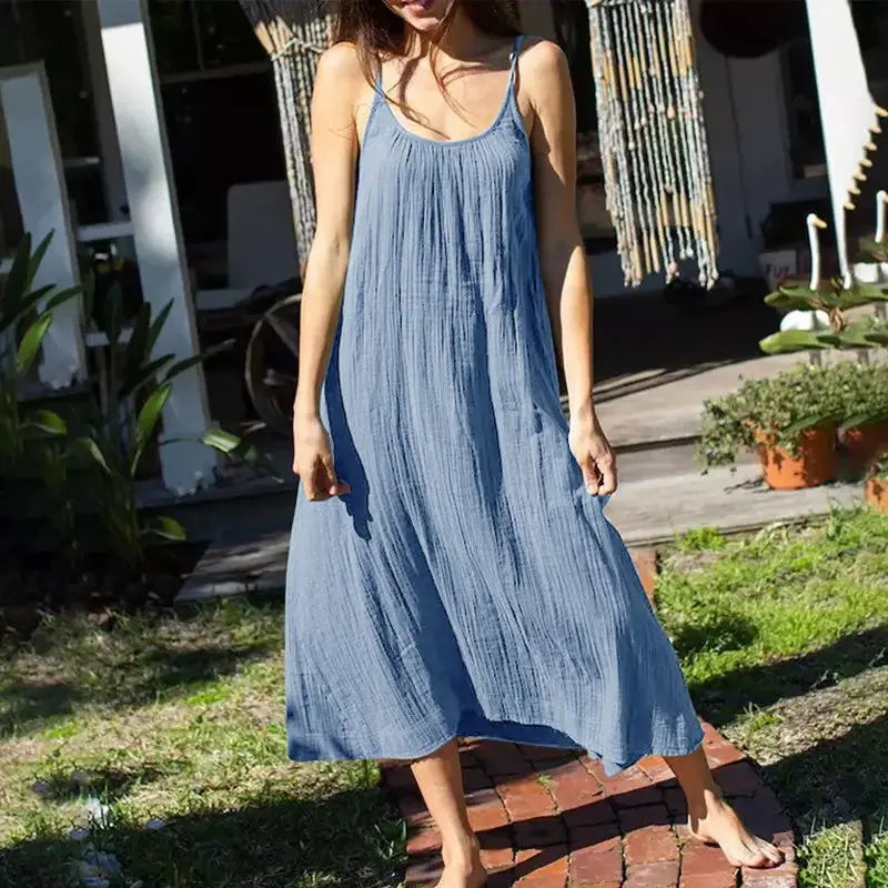 Women's Long Dress - Loose Fit - 100% Cotton