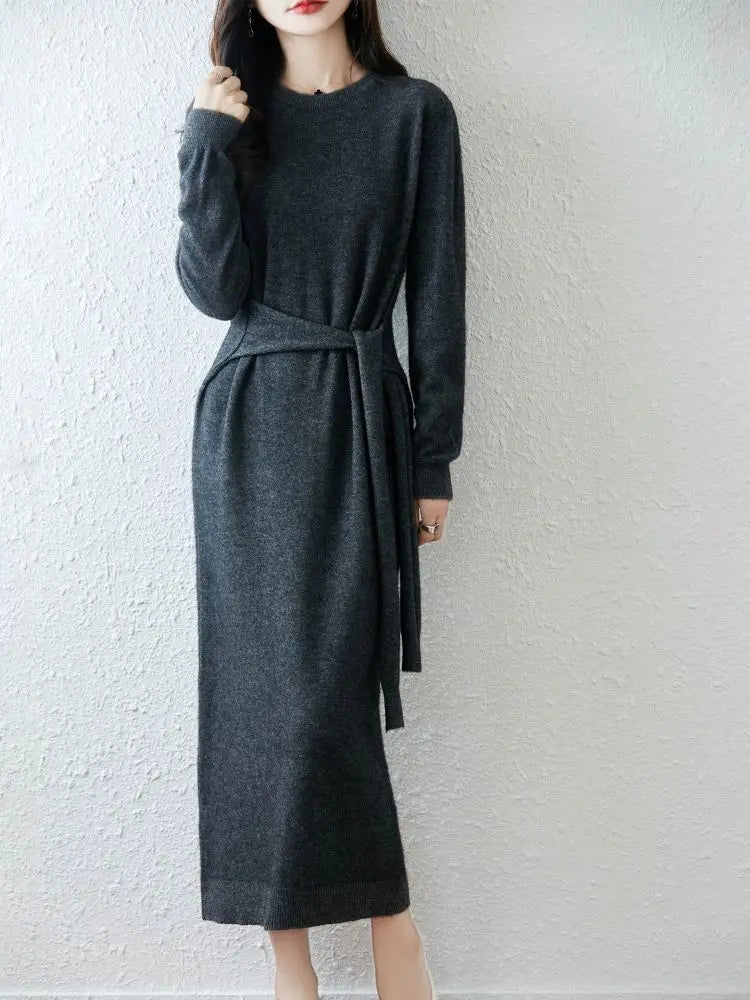 Women Wool Sweater Dress - 100% Merino Wool