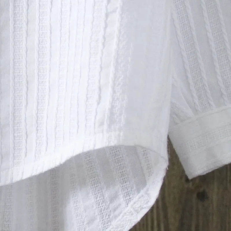 Women's Elegant Blouse - Double Pocket - 100% Cotton