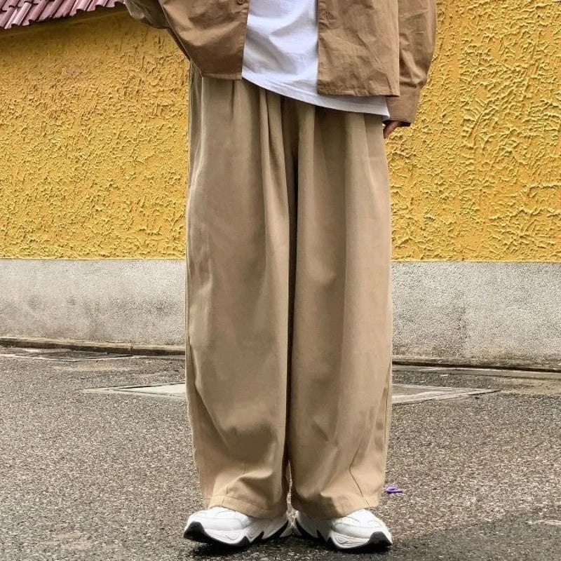 Baggy Pants Men Wide Leg Oversize Japanese Y2k - Cotton