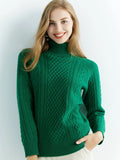 Women's Cashmere Sweater - Turtleneck - 100% Wool