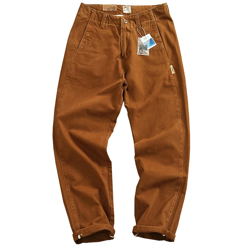 Men's Retro Twill Pants - Multi-Pocketed - 100% Cotton