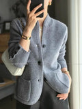 Women's Cashmere Wool Sweater Jacket - 100% Wool