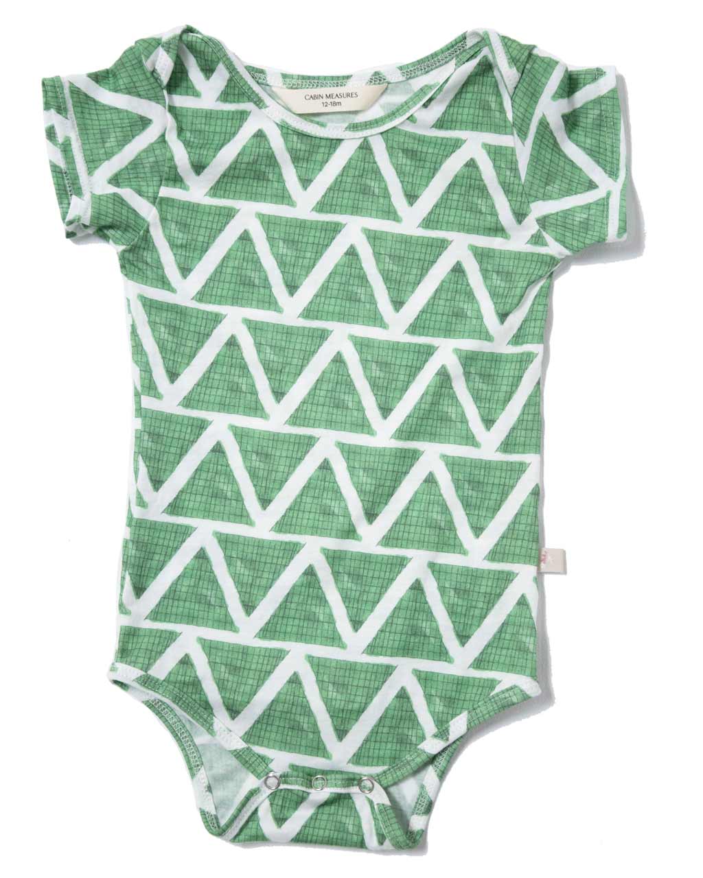 Organic Cotton Onesie - Green Print Pattern