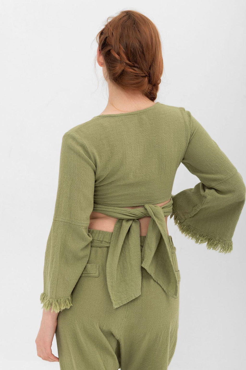 Boho Wrap Crop Top - 100% Cotton