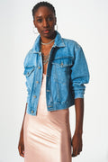 Women's Studded Denim Jacket in Blue